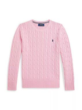 Polo Ralph Lauren Boys' 8-20 Cable-Knit Cotton Sweater PINK XL